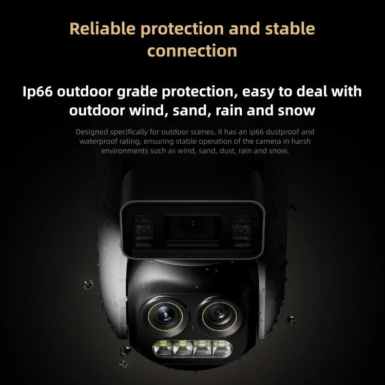 Original Xiaomi Outdoor Camera 4 Pro 3 Lens 9X Zoom 5MP Full Color Night Vision Sound Light Warning Security Camera - Trustpick