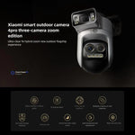 Original Xiaomi Outdoor Camera 4 Pro 3 Lens 9X Zoom 5MP Full Color Night Vision Sound Light Warning Security Camera - Trustpick