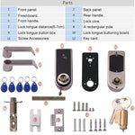 Password + Key + Sensor Card Zinc Alloy Red Bronze Electronic Door Lock Touch Screen Electronic Code Lock - Trustpick