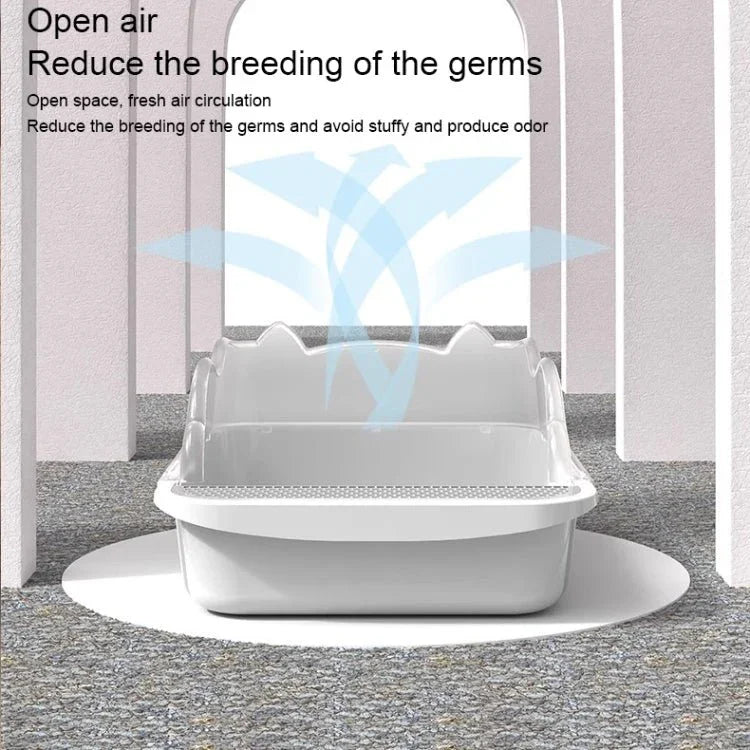 Semi - closed Cat - ear Baffle Cat Litter Basin Deodorization Cat Toilet - Trustpick