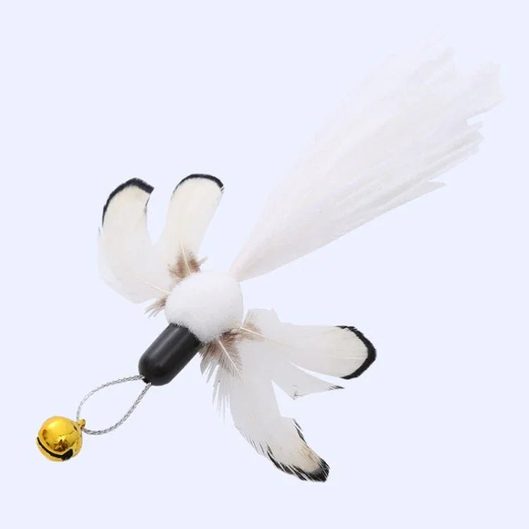 Simulated Insect Feather Cat Teaser Replacement Head Cats Self - Help Toy Bell - Trustpick