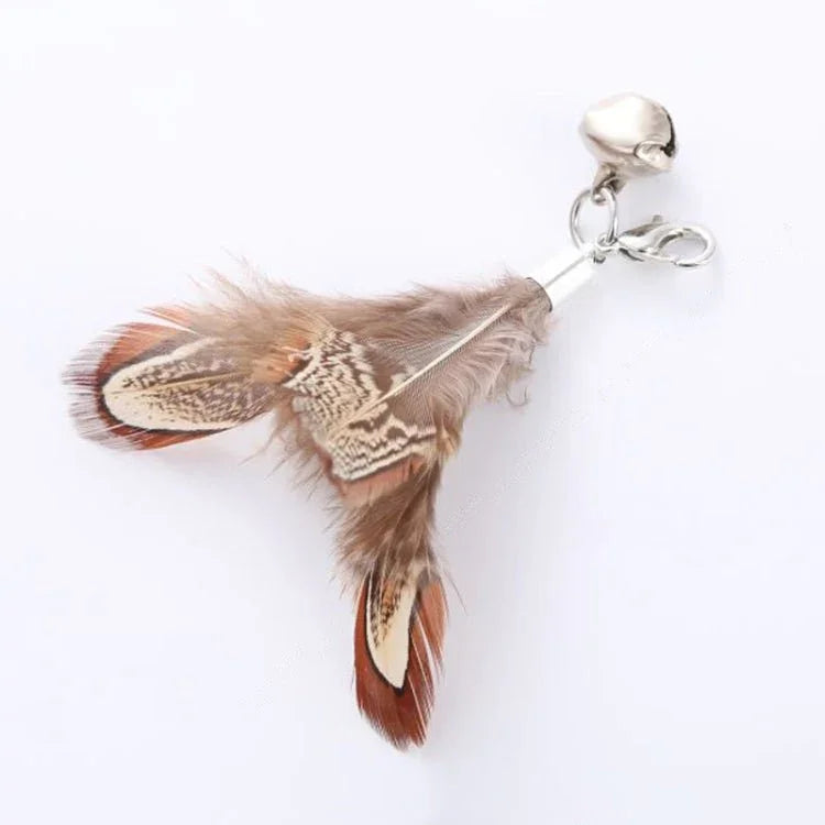 Simulated Insect Feather Cat Teaser Replacement Head Cats Self - Help Toy Bell - Trustpick