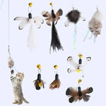 Simulated Insect Feather Cat Teaser Replacement Head Cats Self - Help Toy Bell - Trustpick