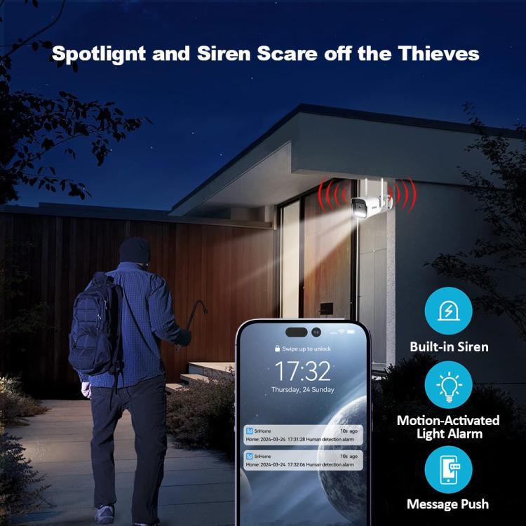 SriHome NVS001 - IPC065 5MP 4 - CH NVR WiFi IP Camera Kit - Trustpick