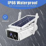 T13 - 2 1080P HD Solar Powered 2.4GHz WiFi Security Camera with Battery, Support Motion Detection, Night Vision, Two Way Audio, TF Card - Trustpick