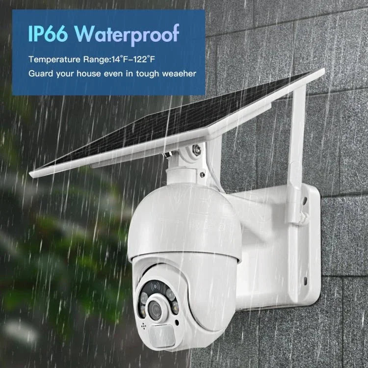 T22 1080P Full HD Solar Powered 4G Network EU Version Camera, Support PIR Alarm, Night Vision, Two Way Audio, TF Card - Trustpick
